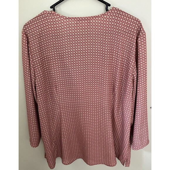 Van Heusen Women's Long Sleeve Top Blouse Pink with Pattern Size XL - Picture 6 of 6